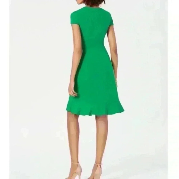 Jessica Howard Faux Wrap Dress Green Women’s Size 12 Flounce Ruffle NWT - Picture 3 of 12